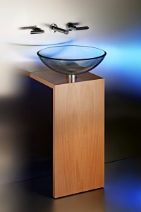 Design Waschtisch mit Glaswaschbecken