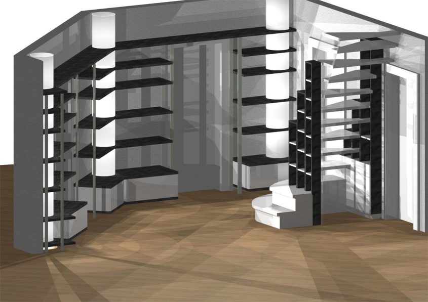 Bibliothek Visualisierung Für Eine Stadtvilla